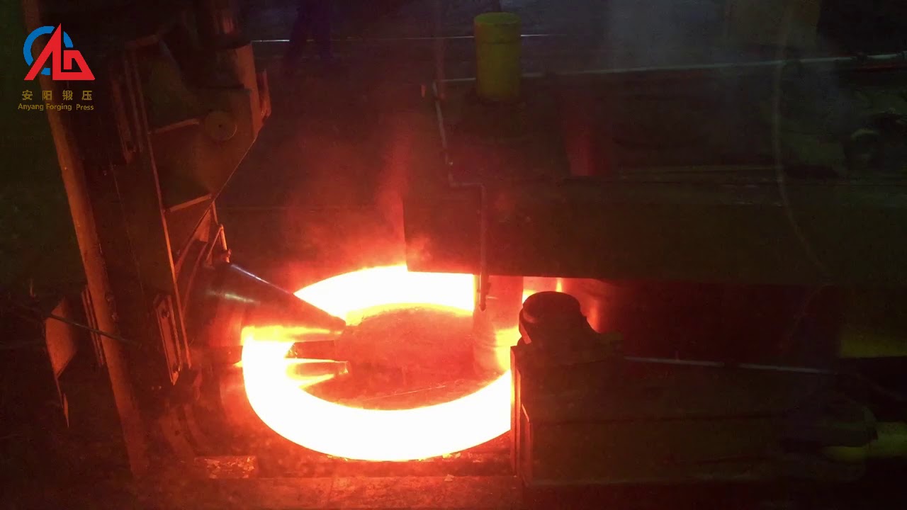 Rolling process on Ring Rolling Machine - YouTube