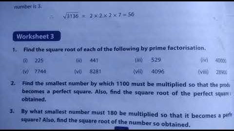 DAV Nahan 8th Mathematics Chapter 1- Squares and square roots Part 7
