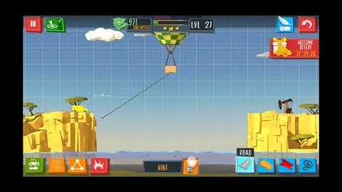 Build a Bridge Level 27 swinging bridge