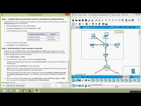 Packet Tracer - DNS and DHCP