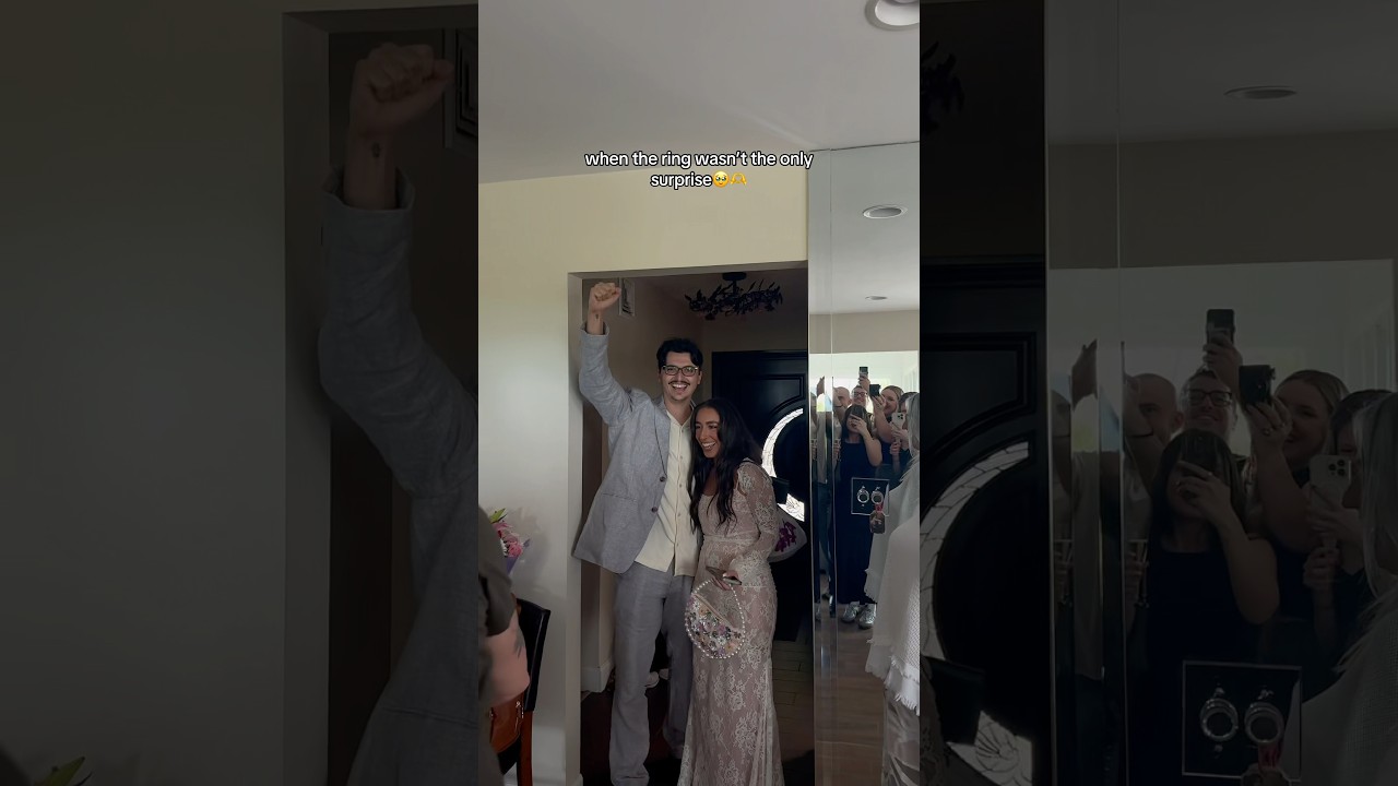 SURPRISE ENGAGEMENT PARTY🤍 #engaged #engagement #proposal #surprise #surpriseparty #couples #love