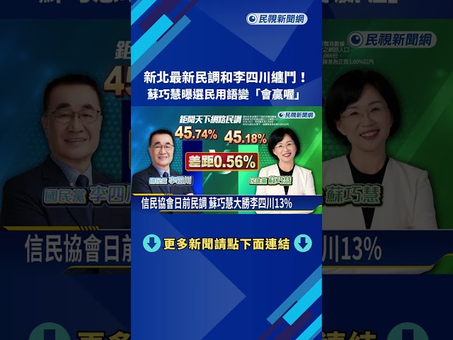 最新民調和李四川纏鬥! 蘇巧慧曝選民用語變"會贏喔"－民視新聞
