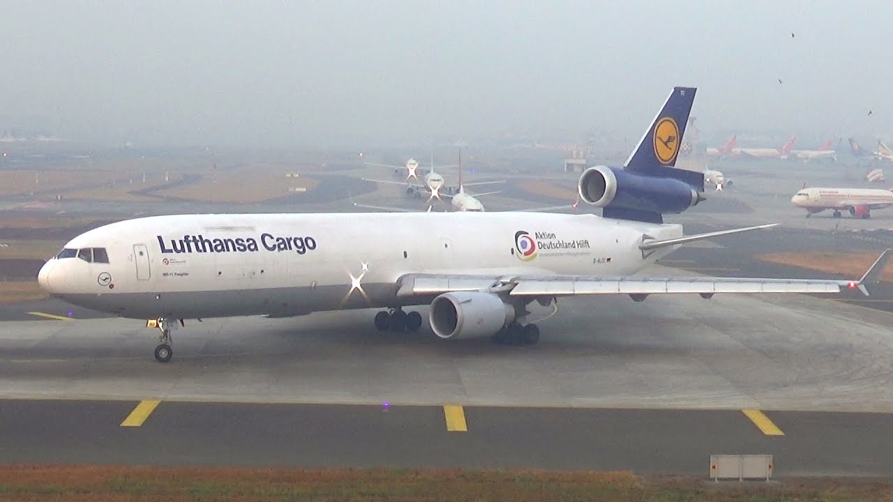 Lufthansa Cargo MD-11 Departure from Mumbai - YouTube