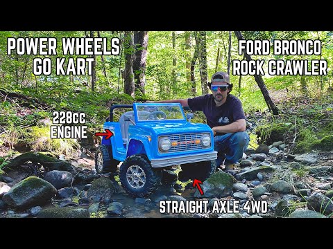4x4 Power Wheels Ford Bronco Go Kart Build!