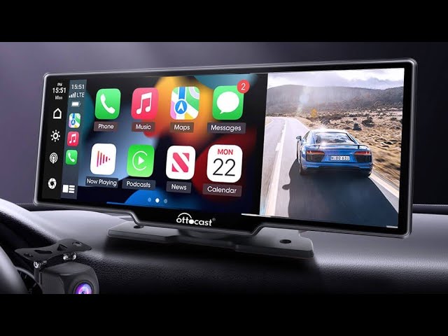 Ottocast Portable Apple CarPlay & Android Auto Car Display Screen 10 inch 