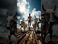 The farmer and the cow plowed the field. #ai #shorts #animation #trending
