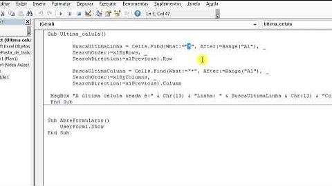 Identificar a Ultima Linha Preenchida Excel VBA