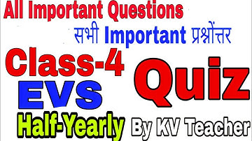Revision Video For KV students / Class-4 EVS Half Yearly / Kendriya Vidyalaya Exam