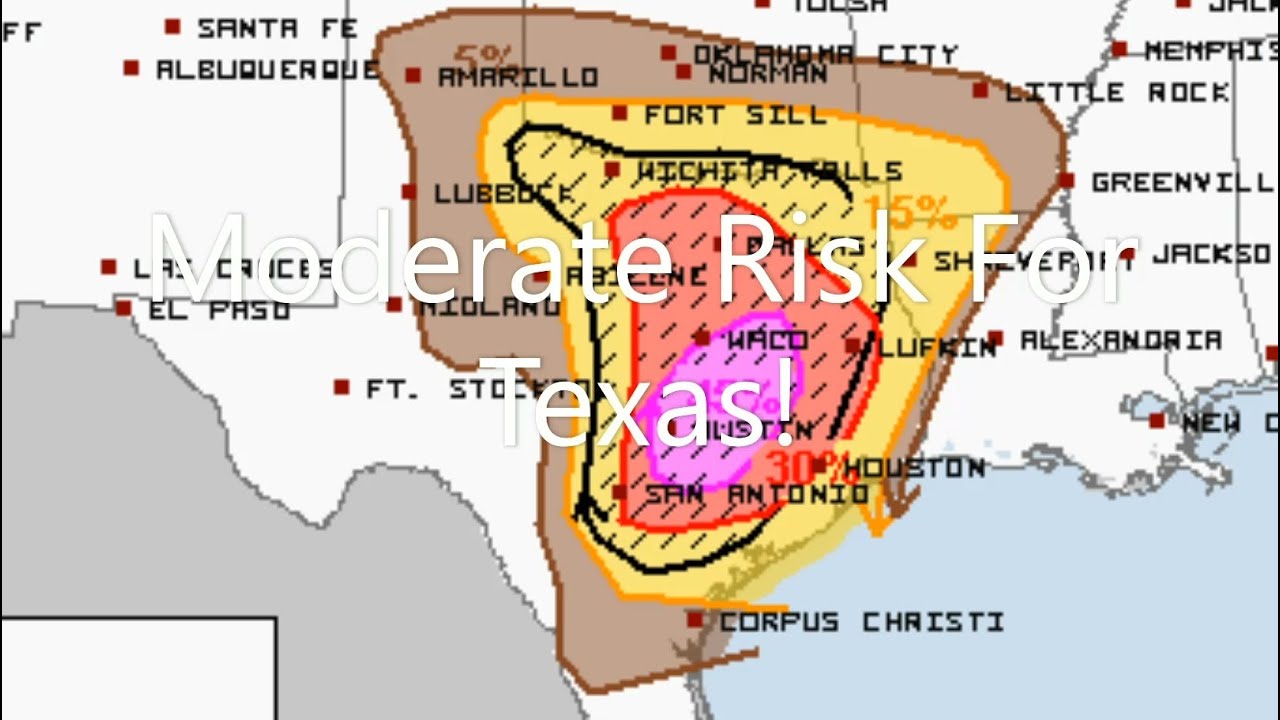 Moderate Risk Issued In Texas! Very Large Hail Likely! - YouTube