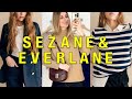 Sezane haul  everlane tryon  shop with me in san francisco vlog  capsule wardrobe pieces