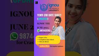IGNOU TEE June 2025 📅 Date Sheet + Prep Tips for MEG & BEGC!