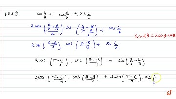 In triangle ABC, prove that `cos(A/2)+cos(B/2)+cos(C/2)=4cos(pi-A)/4cos(pi-B)/4cos(pi-C)/4`