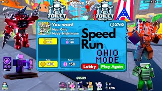 Speed Run in OHIO mode: 25 minutes #toilettowerdefense #ttd
