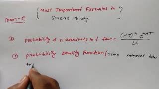Key Formulas of Queue Theory Part  1 OR Tutorial- 18
