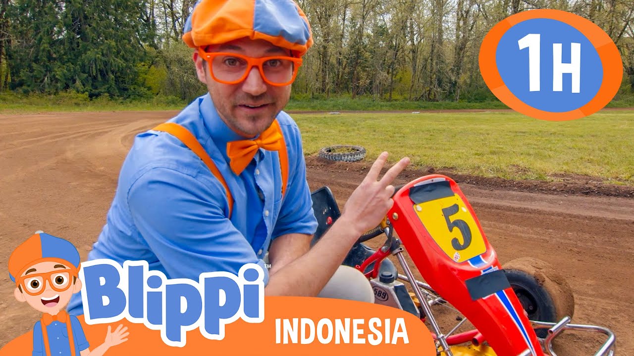 🏎️Bermain Go Kart, Broom Broom!🏎️ | Blippi Bahasa Indonesia - Video Anak-Anak | Petualangan Blippi