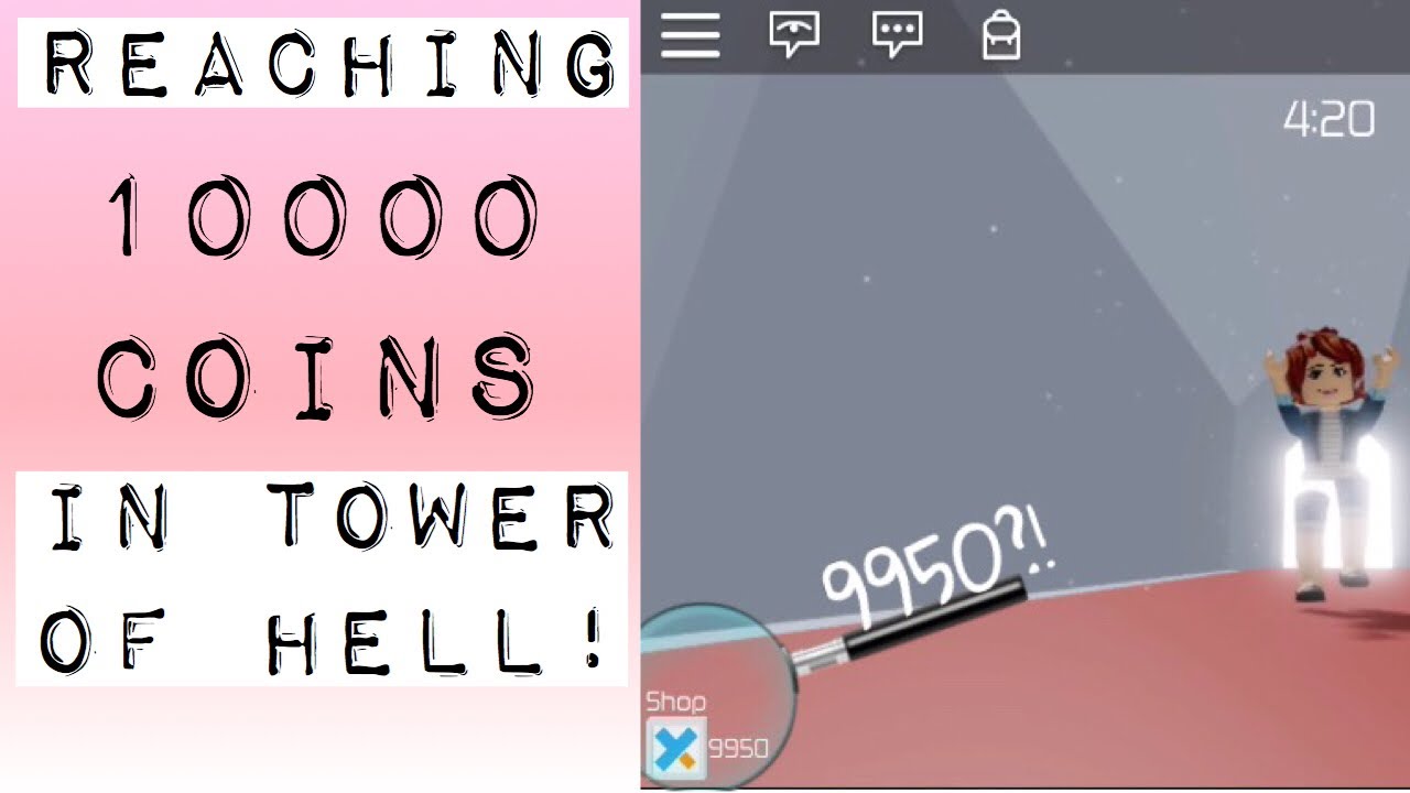 Reaching 10 000 Coins In Tower Of Hell Youtube - how to get free coins in tower of hell roblox