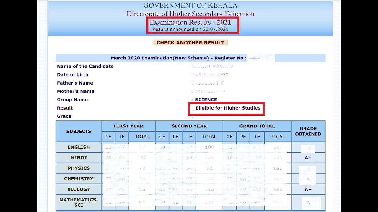 🔥Kerala VHSE, DHSE 28th July 2021 Result Check | Kerala Higher Secondary Edu Plus2 Result Check 2021