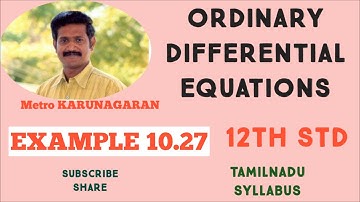 12th Std Maths Example 10.27 The growth of a population is proportional to the number present. If