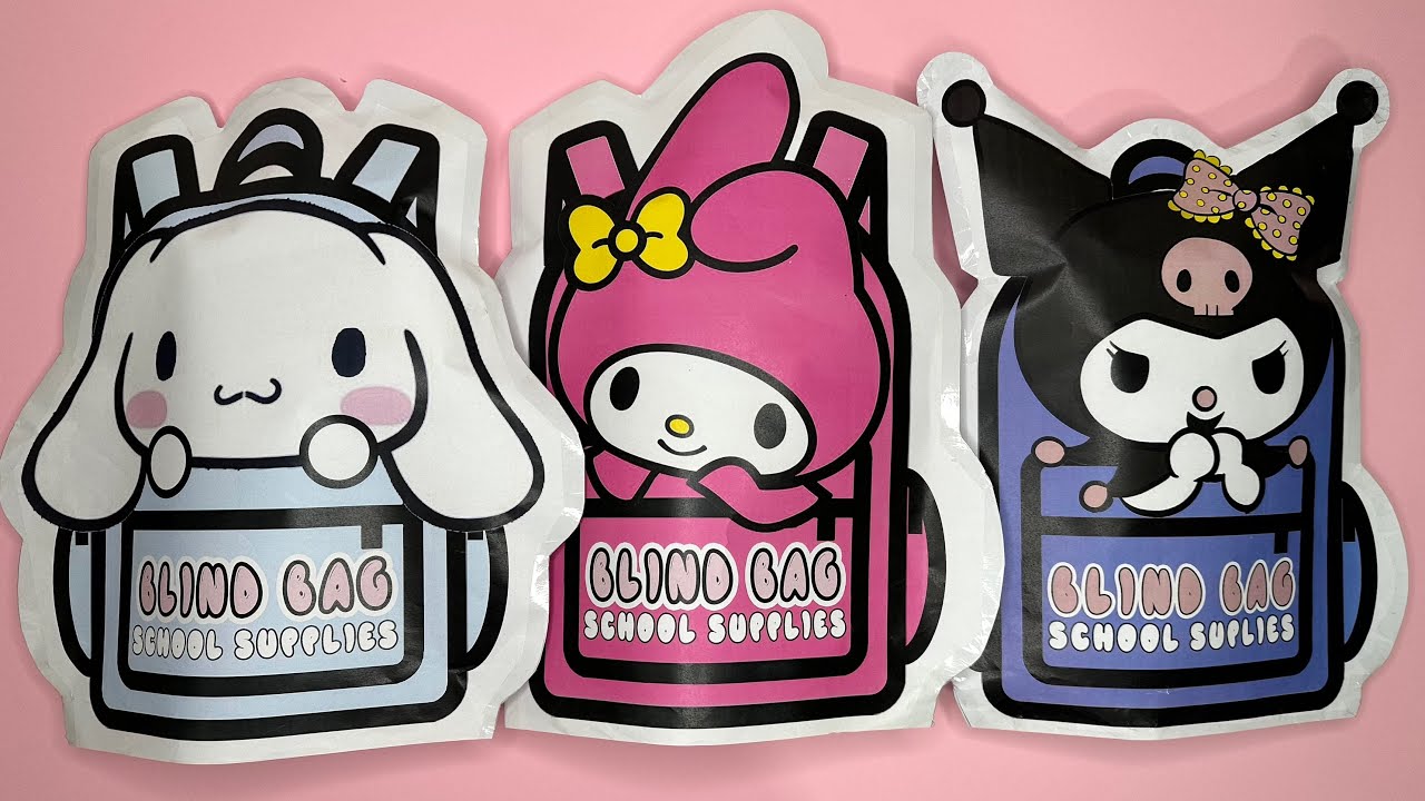 KUROMI and MELODY and CINNAMOROLL Blind Bags | ASMR | Sanrio blind bag paper 🎀 Paper Sanrio