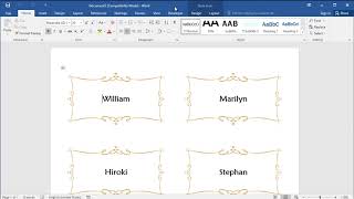 How to create place card in Word