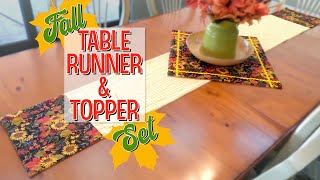 Fall Table Runner and Topper Set | The Sewing Room Channel