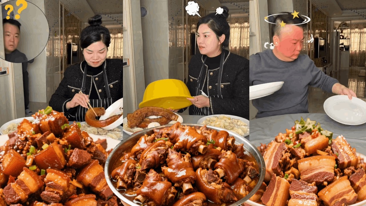 自私老公想要吃光所有的红烧肉，那就别怪我不客气，啥都吃不到的感觉怎么样啊！