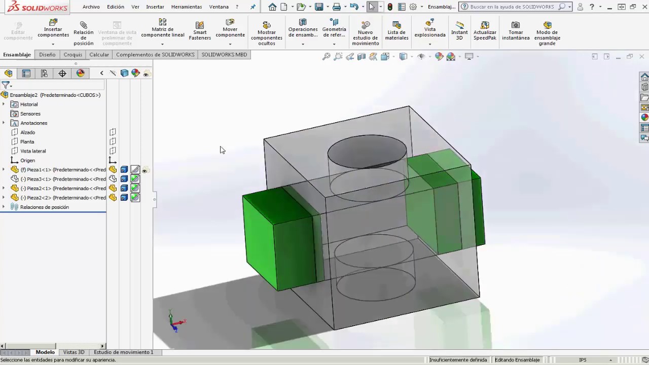 estados de VISUALIZACIÓN ensambles ocultar COMPONENTES Solidworks 2018 ...