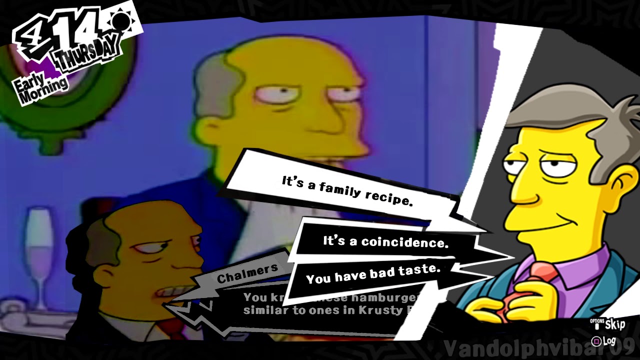 Steamed Hams but it's a Persona 5 Confidant