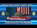 Athens City Council Update - April 1, 2024