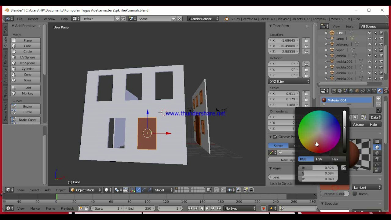  CARA  MUDAH MEMBUAT RUMAH  3D MENGGUNAKAN  BLENDER YouTube