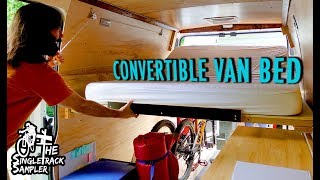 VANLIFE BED TO COUCH CONVERSION, SIMPLE YET FUNCTIONAL! // Singletrack Sampler Van Build (Ep. 6)