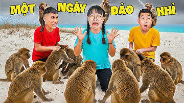 Hà Sam Thử Thách Một Ngày Đi Đến Đảo Hoang Tìm Khỉ Và Cho Khỉ Ăn Chuối