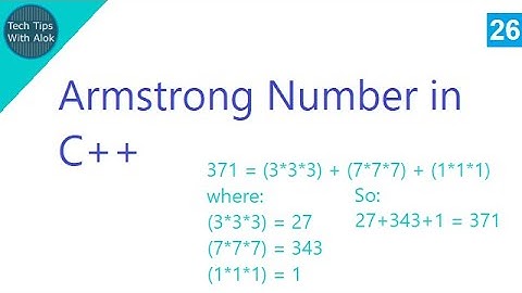Armstrong Number in C++
