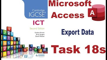 Task 18s IGCSE ICT |  Hodder Education | Microsoft Access DBMS | Export Database Report to Word