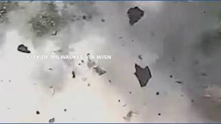 Trash collector thrown to ground in explosion