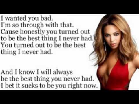 Beyoncé - Best Thing I Never Had with lyrics - YouTube