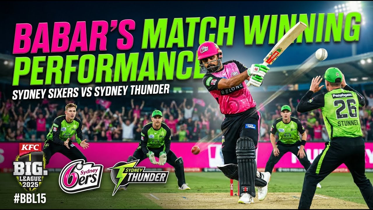 Sydney Sixers vs Sydney Thunder | Babar Smashing Sixes| 