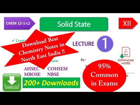 Solid State Class 12 | Lecture 1 | CHEM-12-1-L1 - YouTube