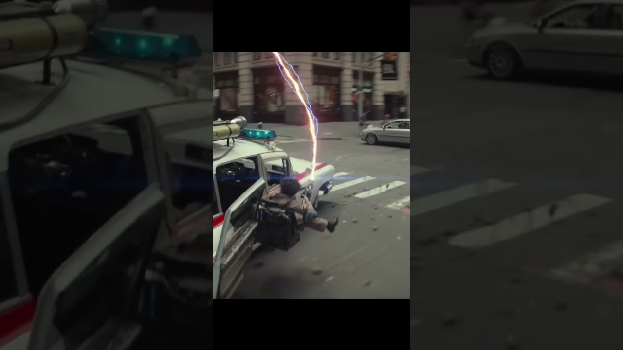 Ghostbusters Frozen Empire Behind The Scenes Comparison #ghostbusters #behindthescenes #ecto1