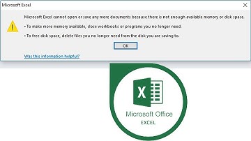 Microsoft excel cannot open or save any more documents Window 10/7 | Learn Bulk