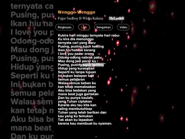 Wengo Wengo Song Lyrics - Fajar Sadboy u0026 Widia Kalana 🎶 #lagucover #fajarsadboy #wengowengo class=