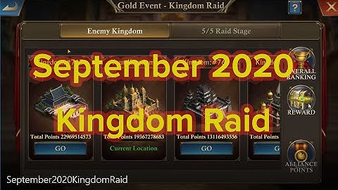 King of Avalon - September 2020 Kingdom Raid