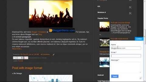 Floating Contact Form For Blogger