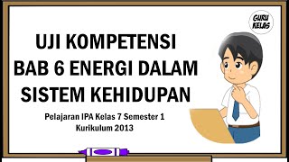 UJI KOMPETENSI BAB 6 ENERGI DALAM SISTEM KEHIDUPAN (Pelajaran IPA Kelas 7 Semester 1 Kurikulum 2013)