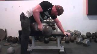 Serious Grip Strength Consecutive Inch Dumbbell Rows Training