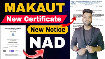 MAKAUT New Notice, Degree Certificate & Marksheet Download From NAD Portal |