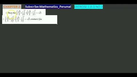 12th Maths l Exercise 2.8 Q.No.2  l Complex numbers- கலப்பு எண்கள் l TN New syllabus TM& EN Medium