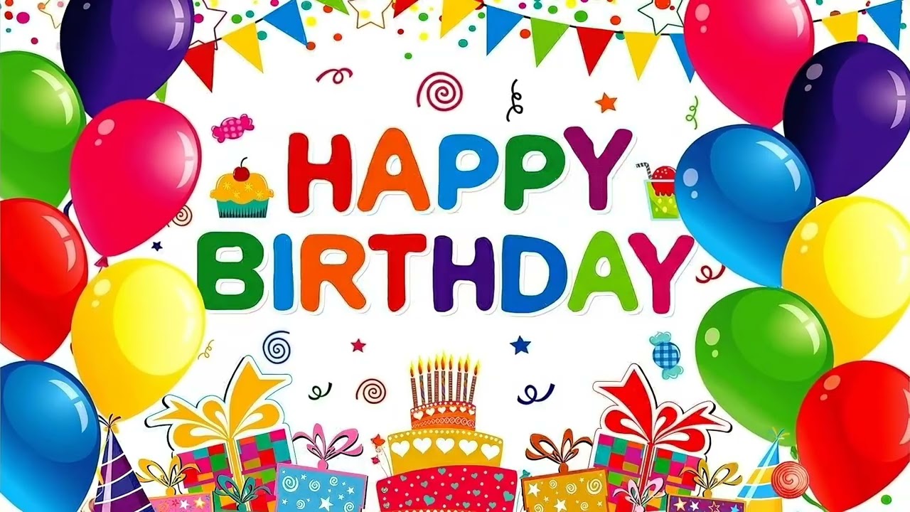 4-Hour Happy Birthday Background | Colorful Balloons & Cake (No Music) 🎈🎂