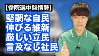 【参院選中盤情勢】強い自民、伸びる維新、やっぱり厳しい立民、言及すらされない社民…立憲枝野氏「良識が問われる１週間」