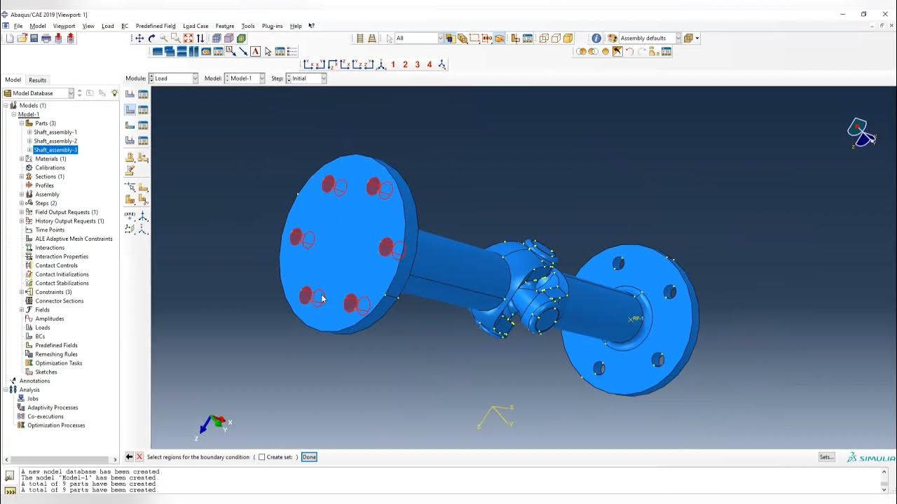 ABAQUS Tutorials Shaft Under Torsion Modeling Coupling and Tie